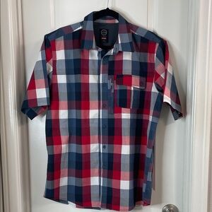 Wrangler Red and Blue Checkered Casual Shirt